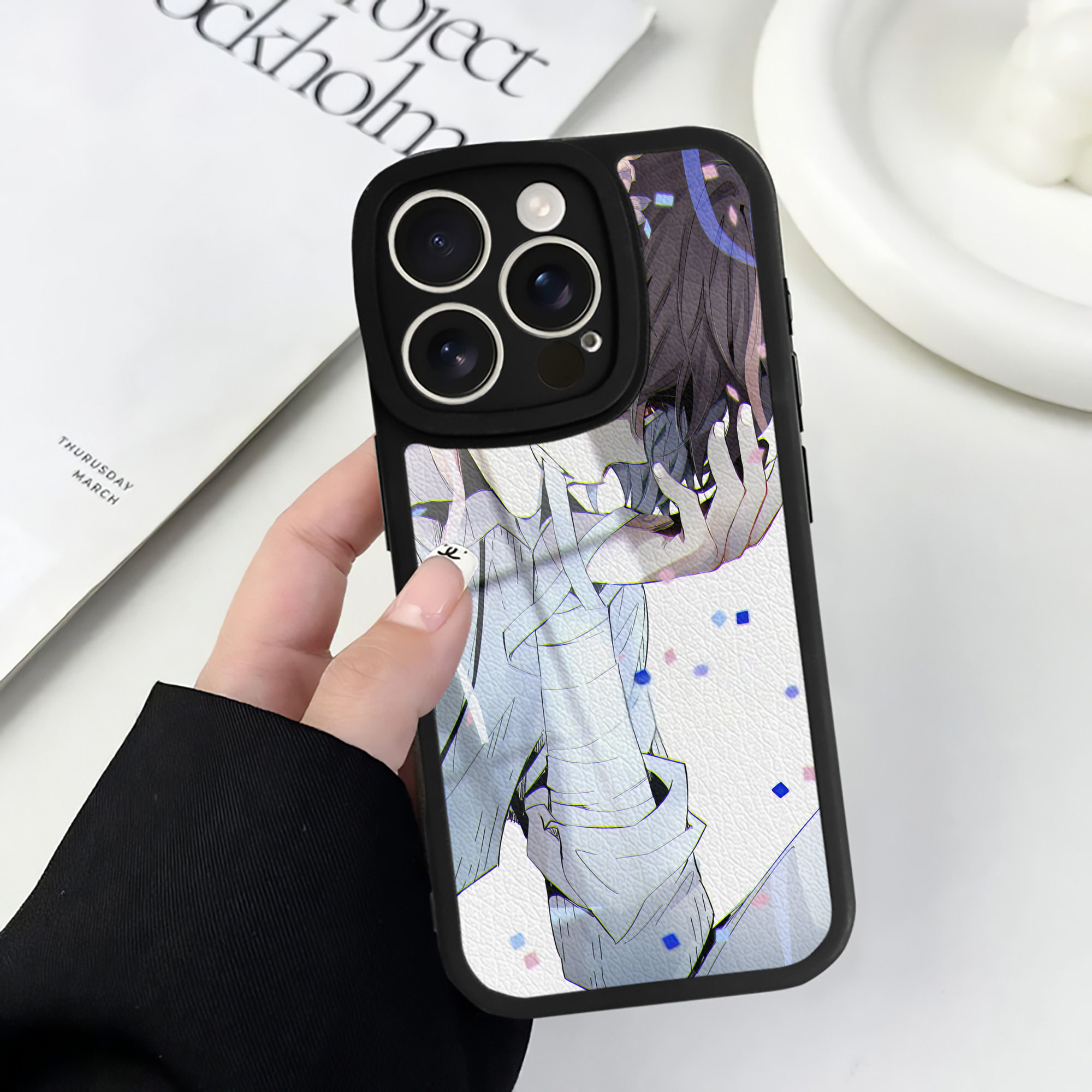 （画像用） 文豪ストレイドッグス Bungo Stray Dogs 【iPhone 16シリーズ対応】シリコンスマホケース（レザー調） 材質：シリコン